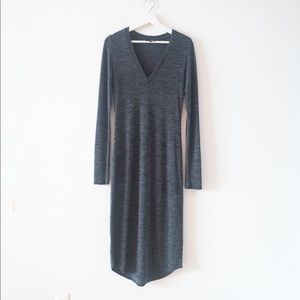 Aritzia Wilfred Free gray midi dress, size medium